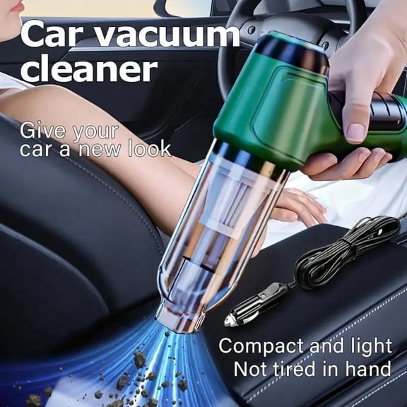 Multi-functional 2-in-1 Portable Car Vacuum Cleaner and Blower, 3800Pa, Suitable for Home and Car Use, Green, Includes Multi-functional Kit