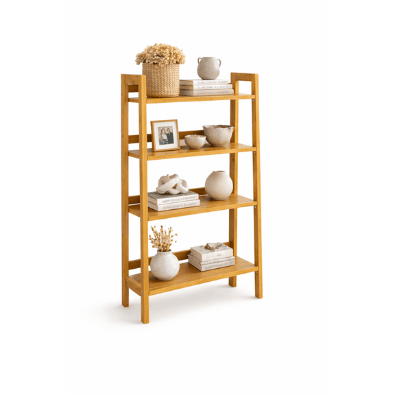 Timber Valley Home & Garden Multi-functional 4 Tier Bamboo Bookcase, Shoe Rack, Storage Shelves