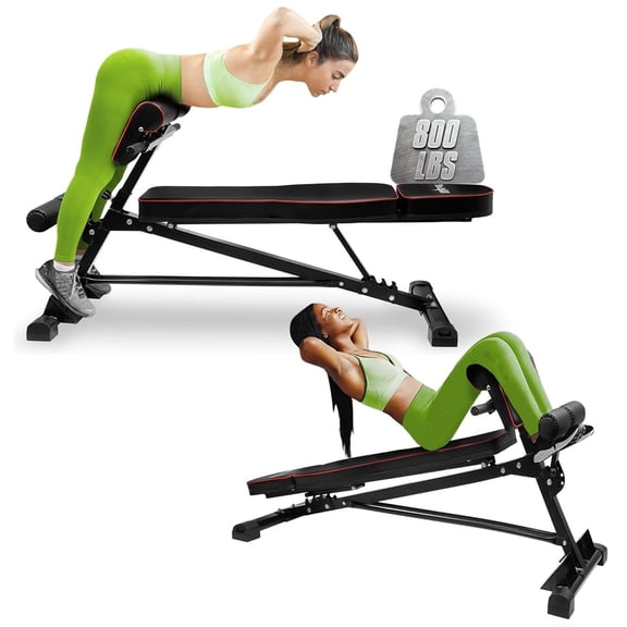 Multi-functional 47-inch Workout Bench/Roman Chair with Back Pad