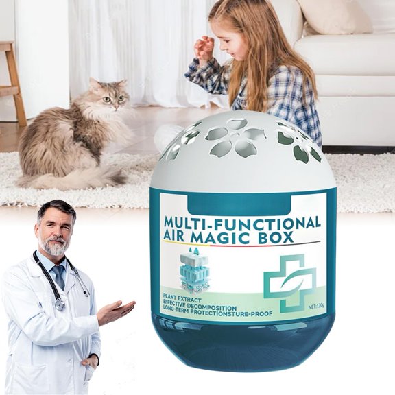 Multi-functional Air Magic Box, No Electricity and Noise Indoor Air Purification Dust Removal Magic Box, Household Air Freshener, Compact Size for Car, Office, Bedroom, Pet Areas