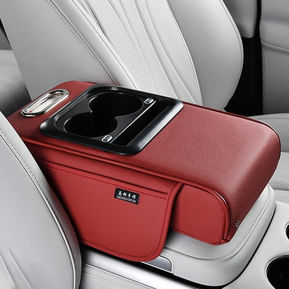 Multi-functional Car Cup Holder with Supportive Armrest & Durable Leather Design - Perfect for Drivers