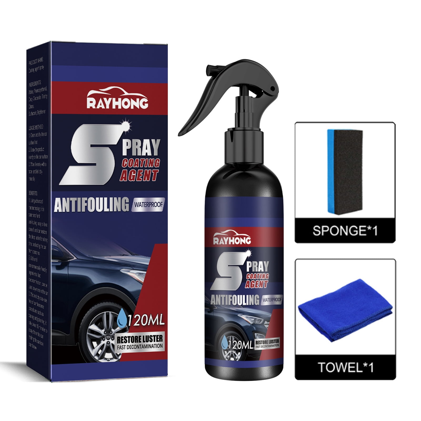 3 in 1 High Protection Quick Car Coating Spray, Extreme Slick Streak-Free  Polymer Quick Detail Spray, Plastic Parts Refurbish Agent, Quick Coat Car