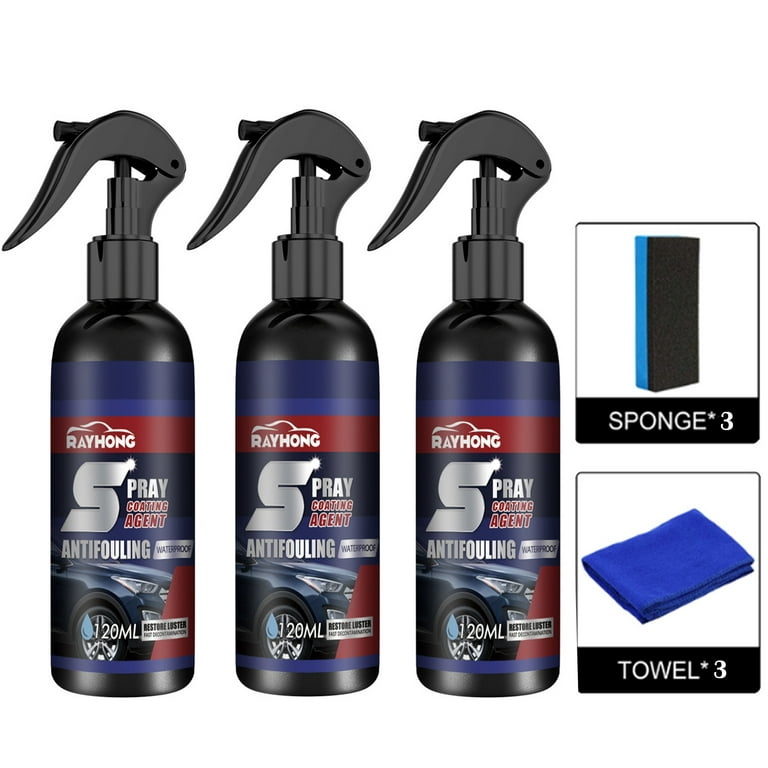 3 in 1 Ceramic Car Coating Spray, 3 in 1 High Protection Quick Car Coating Spray, Ceramic Car Wax Polish Spray, Plastic Parts Refurbish Agent