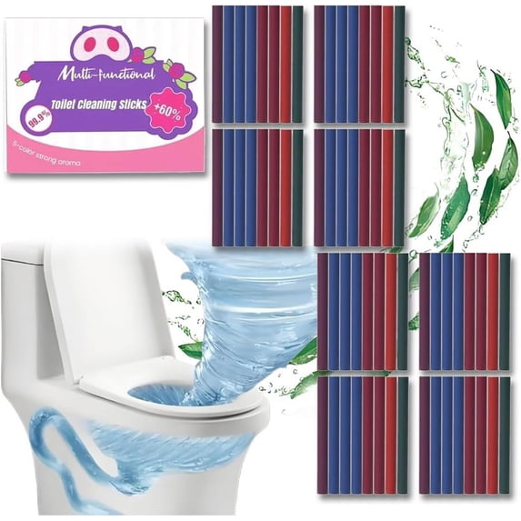 Multi-functional Concentrated Toilet Cleaning Sticks, Toilet Tank Cleaner Stick Bowl Cleaners Drop In Tank Automatic Long-Lasting Freshness Bowl Freshener for Bathroom Home Use (1, 8SET)
