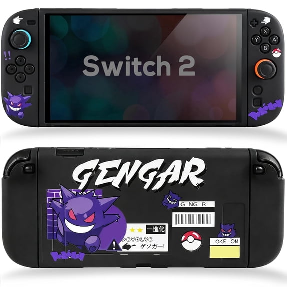 SIXGOLDHUA Protective Case for Switch 2, Protected by Soft Full Skin Cover with Pretty Cute Pattern, Silicone Slim Shockproof Back and Grip Case for Switch 2