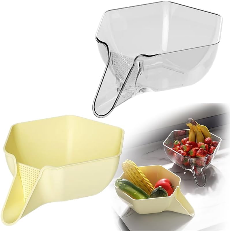 Multi-functional Drain Basket, 2024 New Fruit Cleaning Bowl with ...