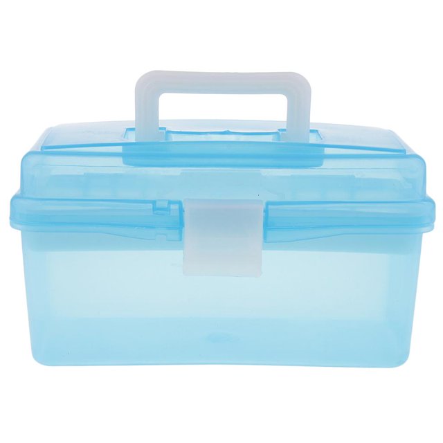 Multifunctional Durable Transparent Storage Box With Removable Tray