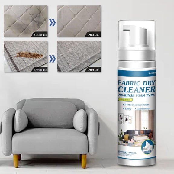 Multi-functional Fabric Dry Cleaning Foam Sprayer, Dry Foam Cleaners, Leave-In Dry Foam Cleaners for Clothes Fabric Upholstery, Break Down Stubborn Stains Odors