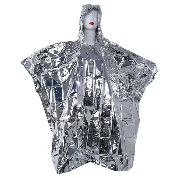 Multi-functional Foil Poncho Raincoat Waterproof Outdoor Survive Blanket