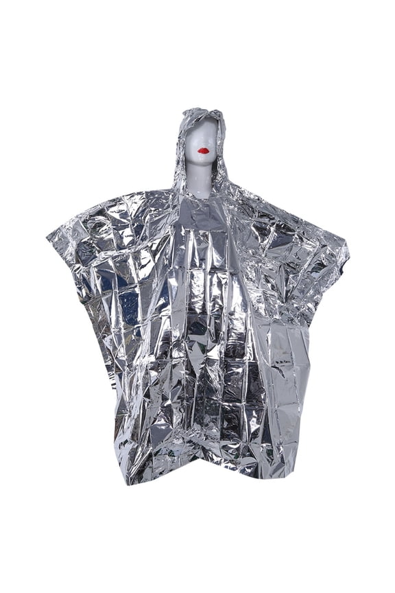 Multi-functional Foil Poncho Raincoat Waterproof Outdoor Survive Rescue Blanket