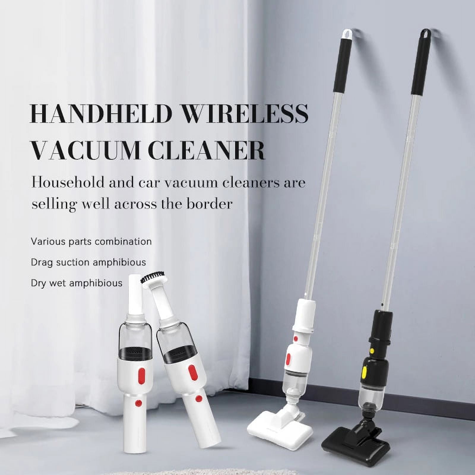 Handheld Wireless Vacuum Cleaners High-Power USB Rechargeable Household  Cordless Dry and Wet Button Vacuum Cleaner for Car Home