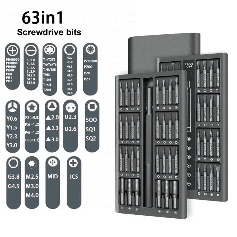 Multi-functional Hand Tool Phone Repair 25 IN 1 Precision Screwdriver Kit Screwdriver Set Magnetic Aluminum Box for Home DIY