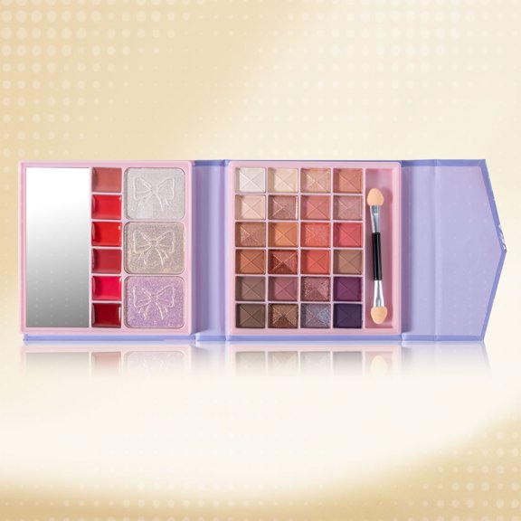 Multi-functional Integrated Makeup Set Portable, Matte Pearl Eyeshadow Lipstick Blush Contour Highlights One