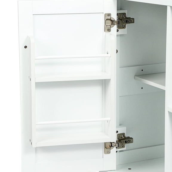 Multi-functional Kitchen Island With Storage Space And Removable Drawers Drop Cart Cabinet, 3 & Metal Support, White