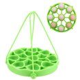 thumbnail image 1 of Multi-functional Kitchen Silicone 9 Hole Round Shape Steamed Egg Rack Holder Boiled Egg Stand, 1 of 8