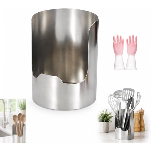 Multi-functional Kitchen Utensil Holder, Countertop Organizer Tool Storage Rack Cutlery for Cutlery Spatula, Tooth Brush, Desk Pencil Pen for Flatware Spoon Container, Pantry(1PC)