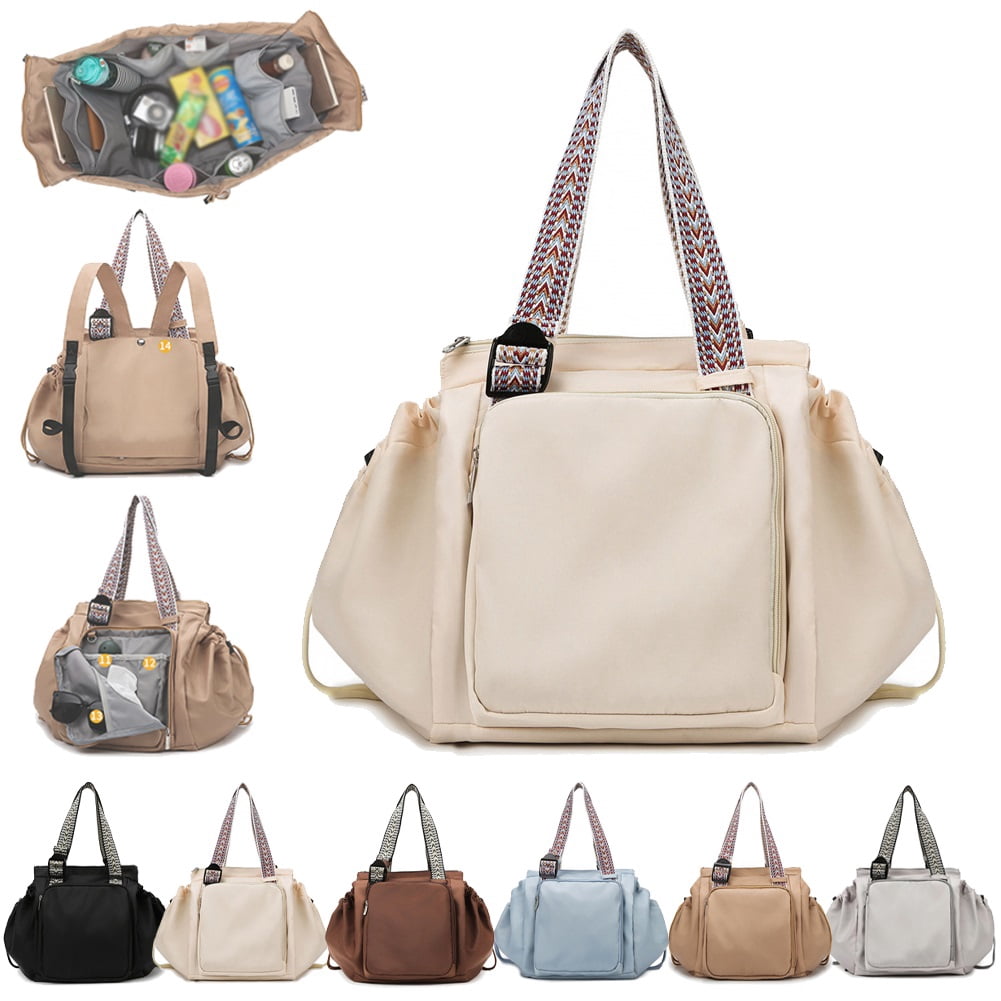 Multi-functional Large-Capacity Tote Backpack for Travel & Mommy & Daily Use, 2 in 1 Versatile Cradle Backpack Diaper Bag for Women Mom Outdoor, Convertible Lightweight with Multiple Pockets
