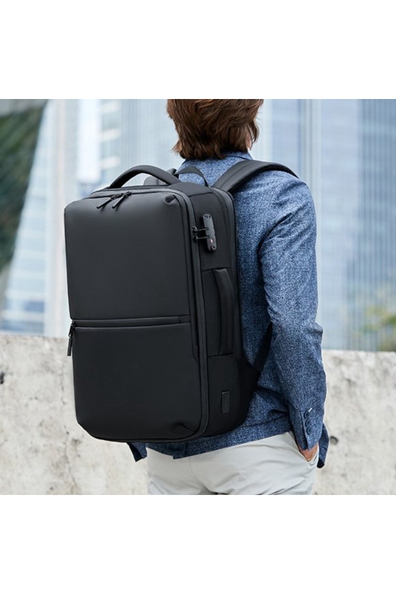 Multi-functional Large Capacity Vacuum Compression Men's Backpack Oxford Cloth Waterproof,Black