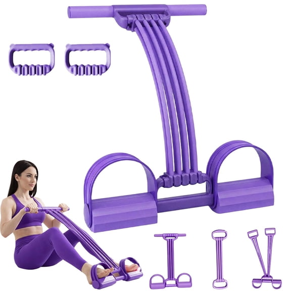 Multi-functional Pedal Resistance Band Trainer - 3-in-1 Full Body, 8-Tube Adjustable Resistance for Home Workout, Back Stretch, Chest Expand