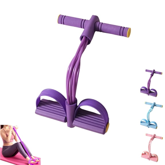 Multi‑functional Pedal Resistance Band with Handle – Upper Belly & Elastic Yoga Band, Sit‑Up Rope Exercise for Arm, Leg, Core