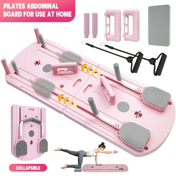 Multi-functional Pilates Abdominal Trainer, Premium 8-in-1 Abs Exercise Board, Home Folding Body Board, Pilates Board, Pink