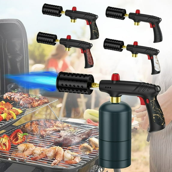 Multi-functional Portable Propane Torch Head, Handheld Flamethrower for Outdoor Camping, Baking & Barbecue, Kitchen Cooking Torch, 12.3*6.2in, D