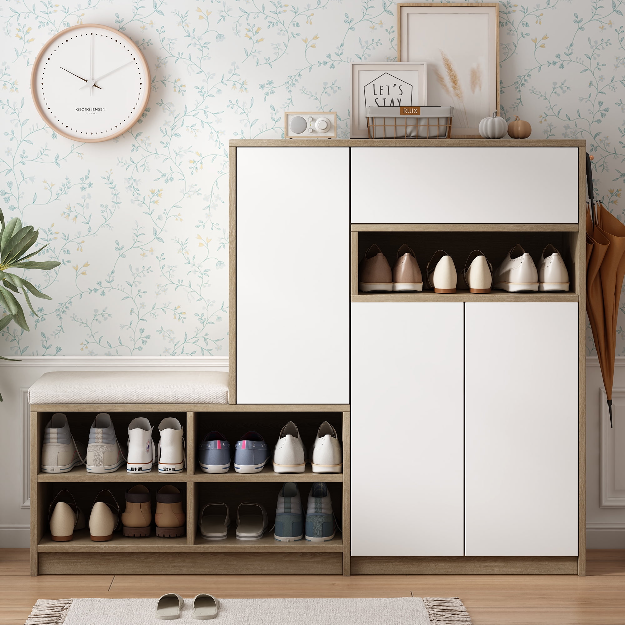 Multi-functional Shoe Rack with Padded Seat, Versatile Shoe Storage ...