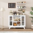 thumbnail image 1 of Multi-functional Sideboard Buffet Cabinet with Fluted Glass Door, 36" Modern Accent Storage Cabinet with 2-Tier Storage, White Coffee Bar Cabinet for Kitchen Dining Living Room, 1 of 8