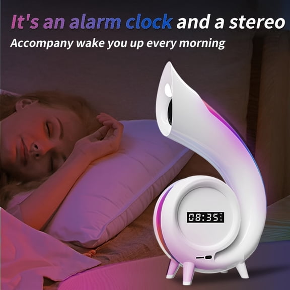 Multi-functional Smart Speaker With Alarm Clock, Makeup Mirror, And Atmosphere Light - The Perfect Home Entertainment System