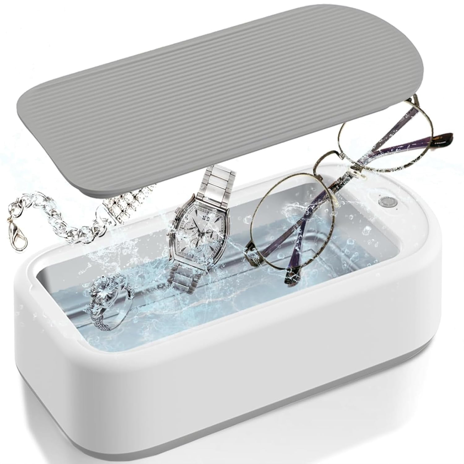 Multi-functional Sonic Cleaner, Powerful 40W Ultrasonic Jewelry Cleaner Machine, 640ML Large Tank for Glasses, Rings, Watches, Dentures, Razors & More