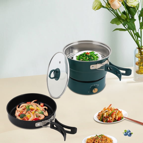 Multi-functional Split Electric Hot Pot W/Anti-scald Handle Non-stick Frying Pan