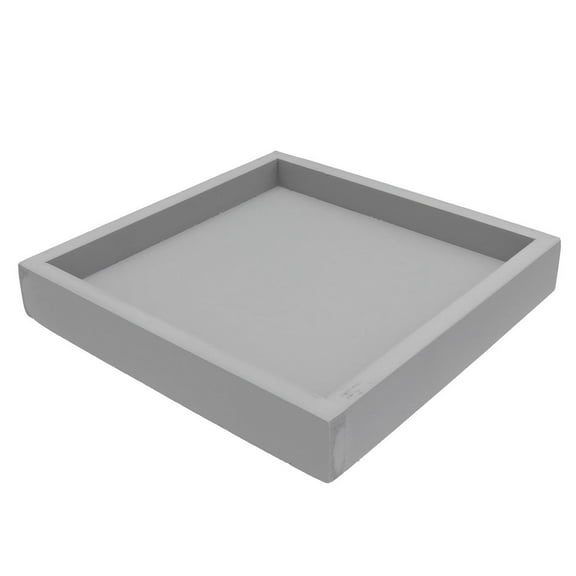 Thick Plastic Flowerpot Tray 20x20cm, Leakproof Base Support for Indoor Balcony Plants, Grey Plant Saucer