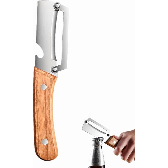 Multi-functional Vegetable Peeler for Kitchen, 2 in 1 Stainless Steel Single Blade Peelers Tool, Ultra Sharp Blades, Non-slip Ergonomic Handles with Bottle Opener, Home Kitchen Gadgets