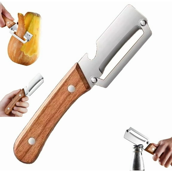 Multi-functional Vegetable Peeler for Kitchen, Ultra Sharp Stainless Steel Blade with Ergonomic Non-slip Handle & Built-In Bottle Opener for Potatoes, Fruits & Vegetables(1pc)