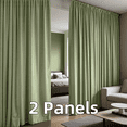 thumbnail image 1 of Multi-functional Velvet Back Tab Curtains, Rod Pocket & Pinch Pleat Design Light-Filtering & Thermal Insulation Ideal for Door Curtains, 2 Panels, 1 of 8