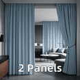 thumbnail image 1 of Multi-functional Velvet Back Tab Curtains, Rod Pocket & Pinch Pleat Design Light-Filtering & Thermal Insulation Ideal for Door Curtains, 2 Panels, 1 of 9