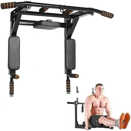 Multi-functional Wall Mounted Pull Up Bar Heavy Duty Chin Up Bar for Home Gym Indoor Upper Body Workout, Power Tower Set Training Equipment Fitness Dip Stand Supports to 440 Lbs