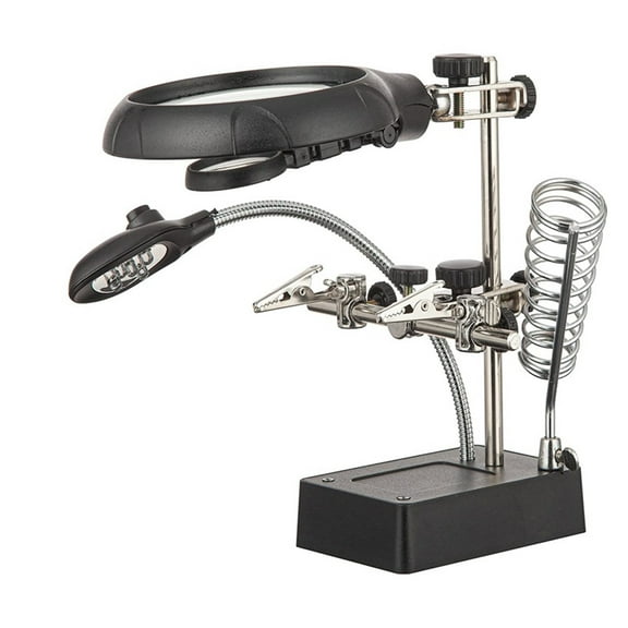 Multi-functional Welding LED Magnifier Magnifying Glass Clip Holder Clamp Helping Hand Soldering Repair Tool
