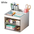 thumbnail image 1 of Multi-functional With Transparent Drawer Multiple Compartment Large Capacity Pen Container Pen Holder Stationery Storage Box Desktop Organizer WHITE, 1 of 8