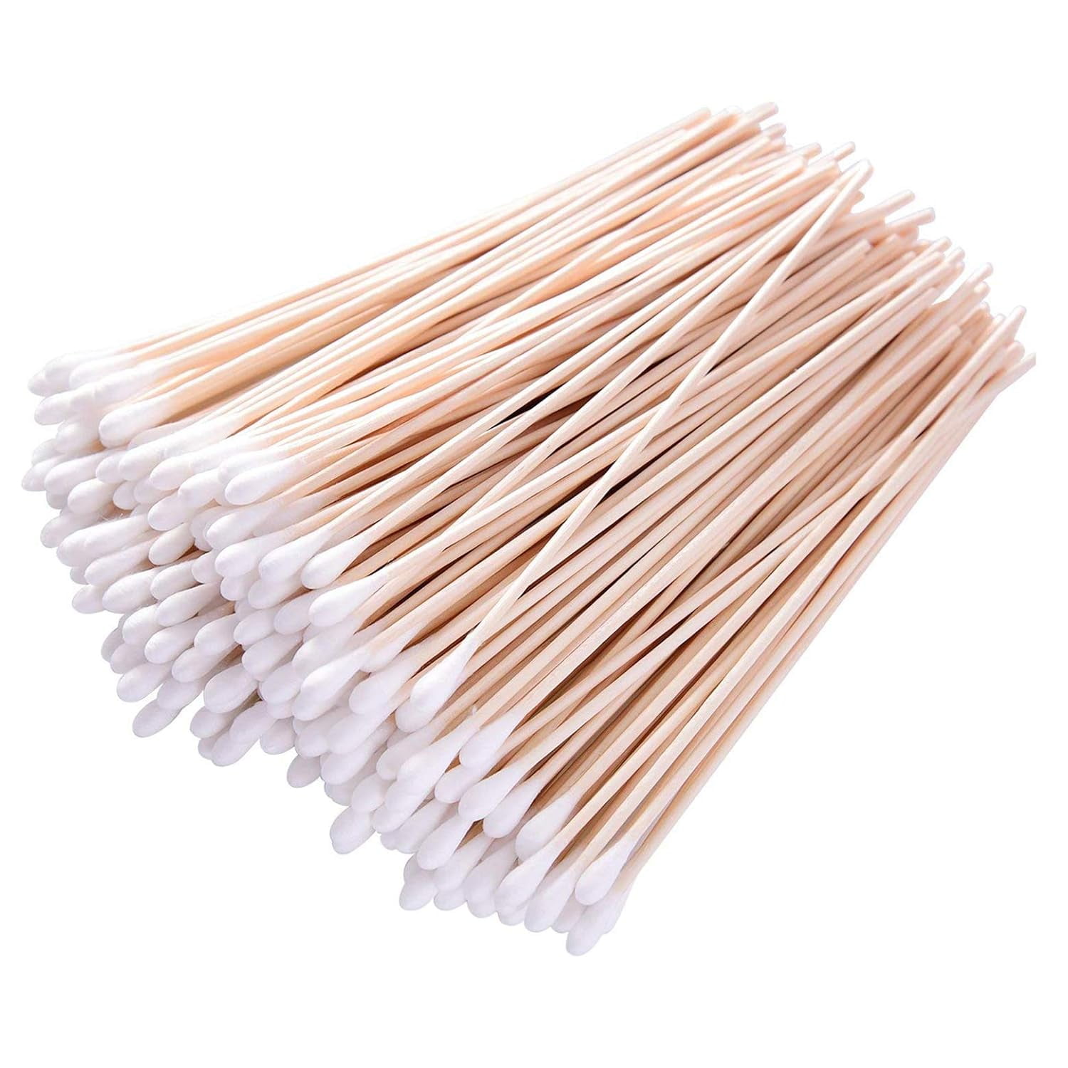 Non-sterile Cotton Swabs With Wooden Handles, Absorbent Tips For Hard-to-reach Areas, Multi-functional Use For Gun Cleaning, Makeup Application, 5 Packs Of 100 Pcs Each