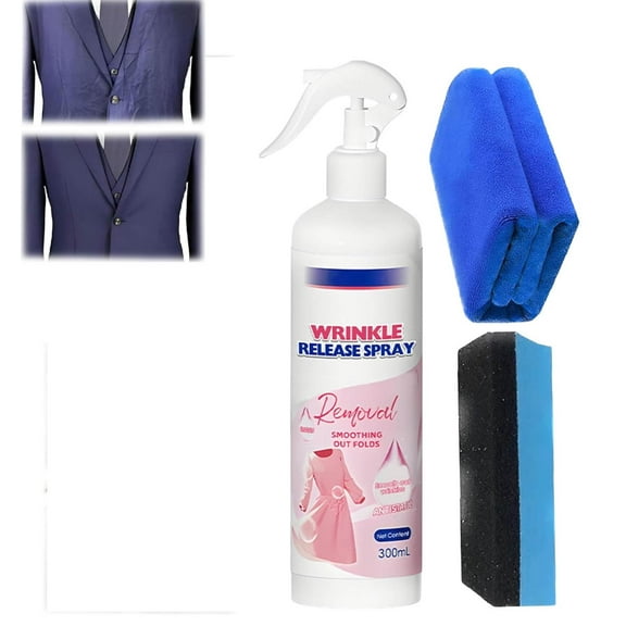 Multi-functional Wrinkle Release Spray, Anti-Static Release Spray Travel Size 300ml, Quick Wrinkle Remover, Static Cling Remover for Clothes, Gentle Formula Portable Clothing Fabric Conditioner