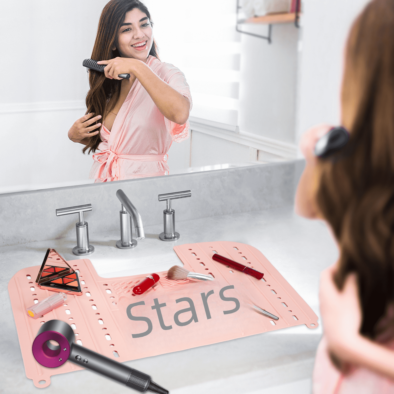 Multi-functional bathroom foldable sink cover silicone makeup mat sink ...