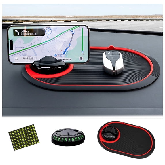 Multi functional car anti slip pad with phone holder, single piece car dashboard storage pad