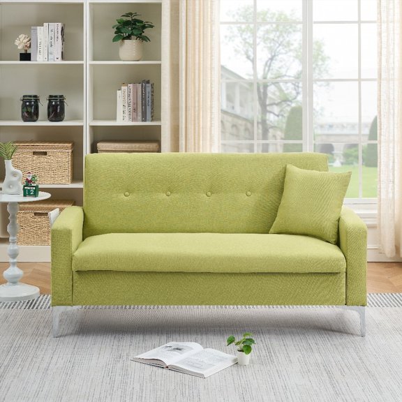 Multi-functional double sofa suitable for diverse spaces. Comes with button-cluster sewn backrest and a velvet fabric. Easy to assemble with included hardware.