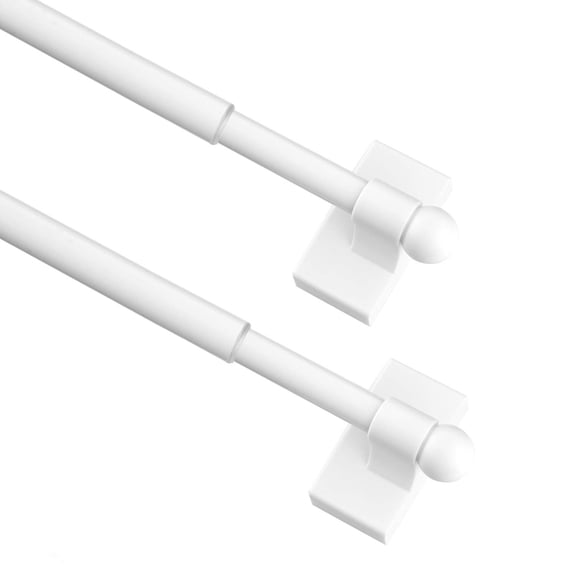 Multi functional hanging pole,Magnetic Curtain Rods for Metal Doors,No tools required,Multi-Use Adjustable Appliance for Windows Iron Steel Places,16-28 Inch,2 Pack,Black