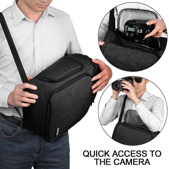 Multi functional oblique straddle camera bag,Black