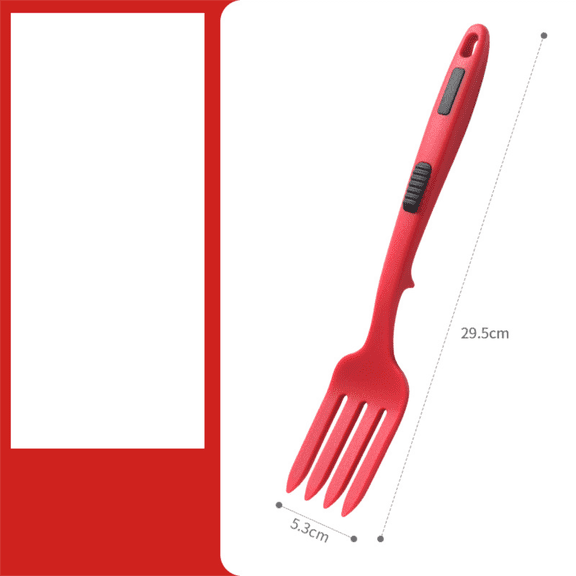 Multi-functional silicone cooking fork Family dinner table arrangement,dinnerware,Stainless steel-Red