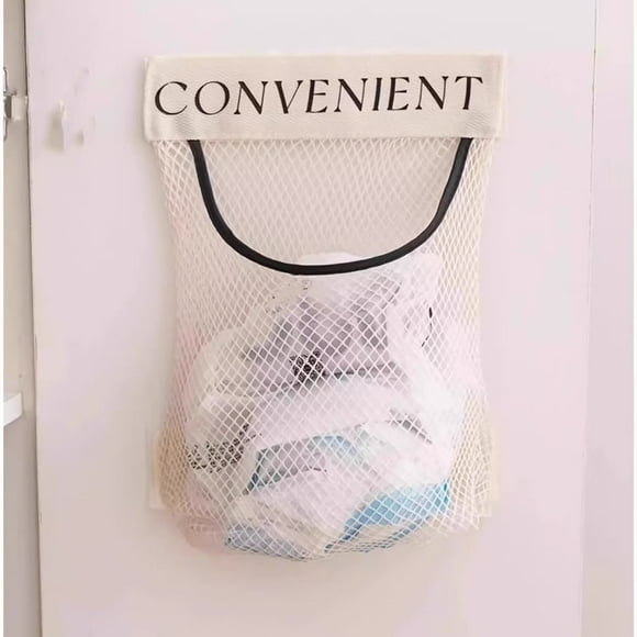 Multi functional storage mesh bag kitchen garbage bag storage wall mounted large capacity storage bag Velcro mesh bag