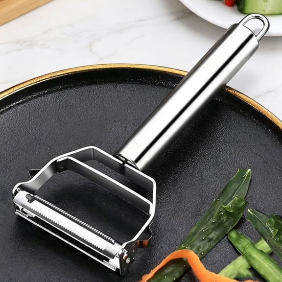 Multi functional wire cutting and peeling knife with round handle,Root vegetable strip cutting,vegetable shaver,Stainless steel-A