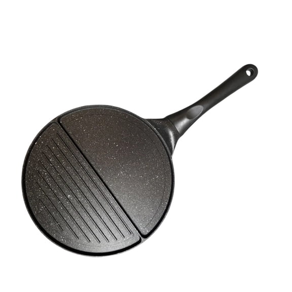 Multi hole Frying and Grilling Pan for Home Use 27CM Diameter, Black